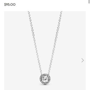 Pandora round sparkle halo necklace